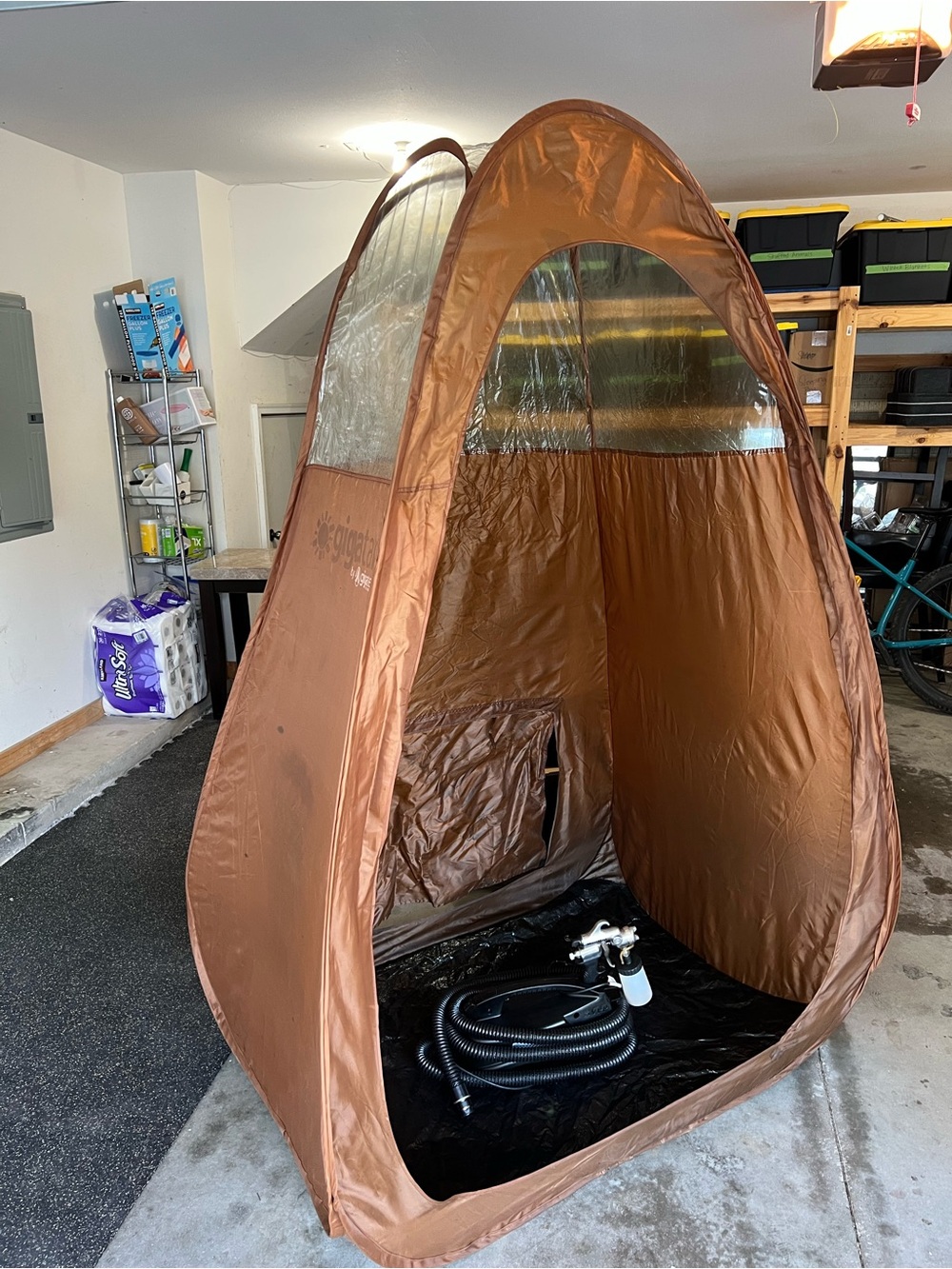 Copper Pop-Up Tanning Tent - Portable Spray Tan Privacy Booth